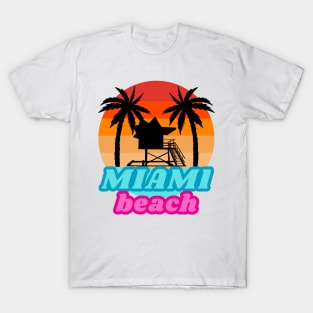 Vintage Miami beach Lifeguard Tower T-Shirt